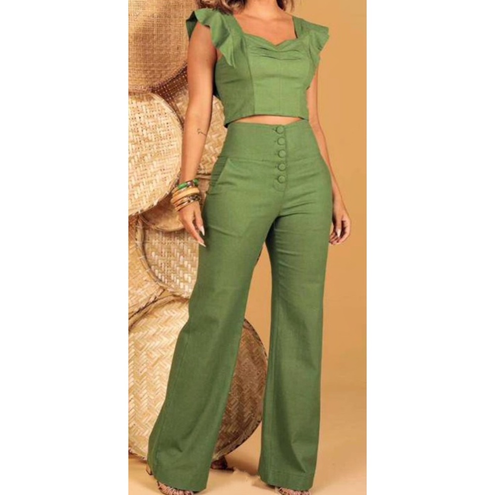 Boot Cut Classic Cotton Flare Cap Sleeveless Set